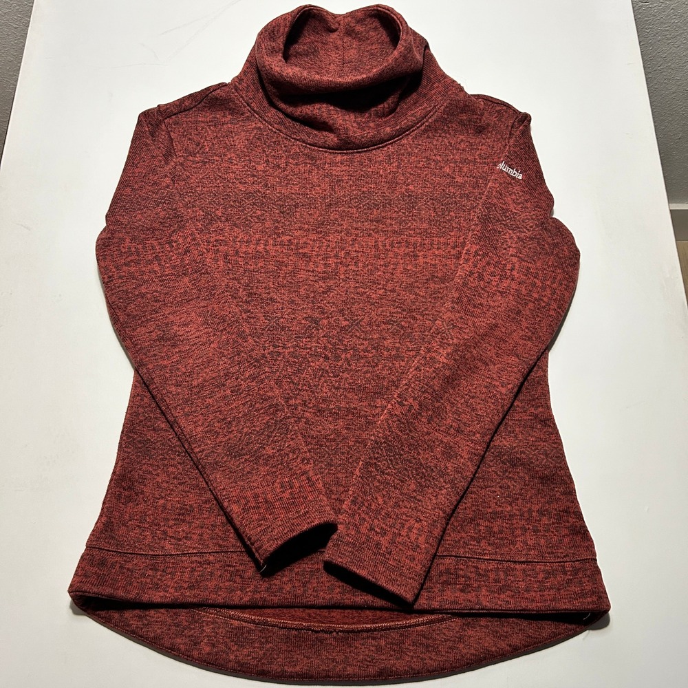 Columbia Womens Cowl Neck Sweater Pullover Burgundy Red Marl Knit Small